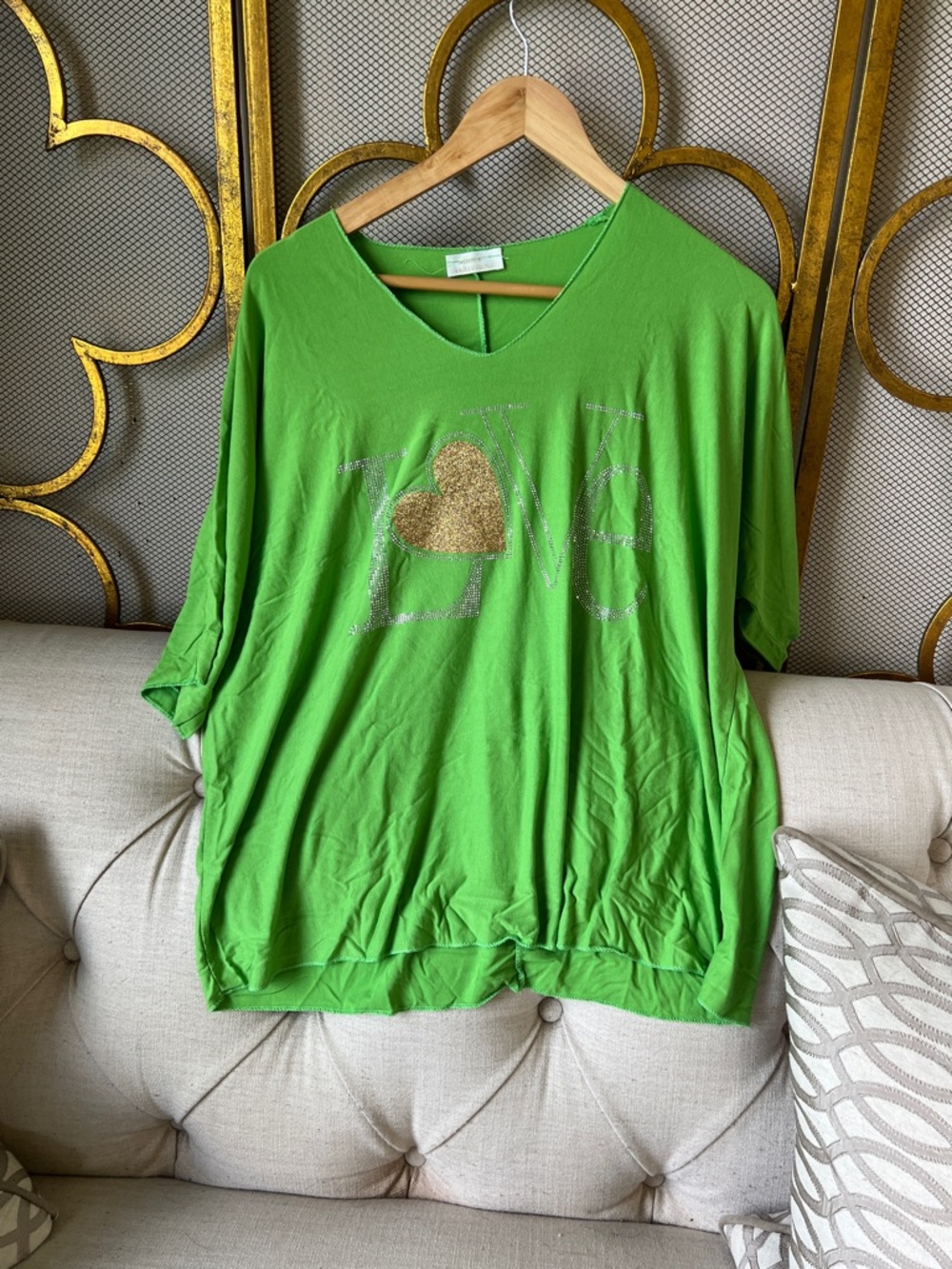 Bright Green Women's Love Graphic Top